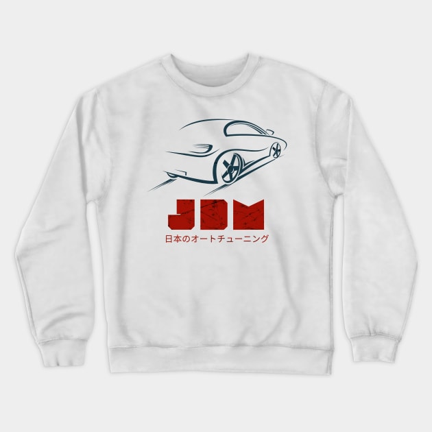 Japan Car Tuning JDM Tuner Mechanic Drifting Crewneck Sweatshirt by Foxxy Merch